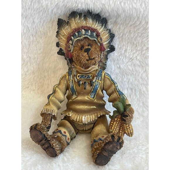 Boyds Bears and Friends Resin Native American Indian Chief Sitting Bear Figurine - Picture 2 of 8